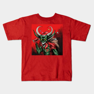 evil santa claus krampus Kids T-Shirt